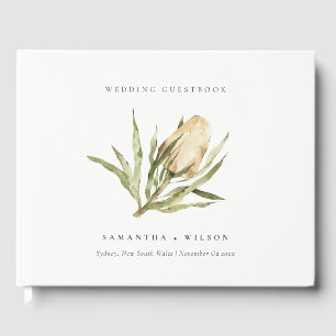 Livre D'or Cute Amérindienne Banksia Aquarelle Mariage Floral