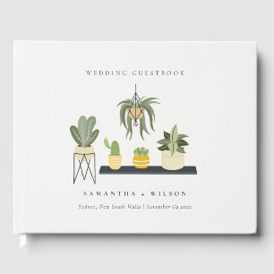 Livre D'or Cute Elegant Pot Feuilleté Succulent Plante Mariag