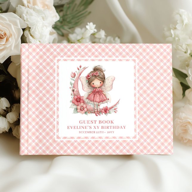 Livre D'or Cute Fairy Girl 5th Birthday Blush Floral Guest  (Cute Fairy Girl 5th Birthday Blush Floral Guestbook)