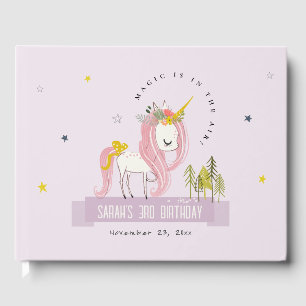 Livre D'or Cute Magique Unicorne Purple Lilac Anniversaire de