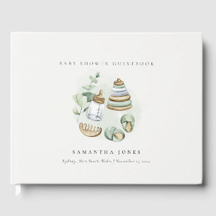 Livre D'or Cute Nursery Essential Baby shower vert feuille