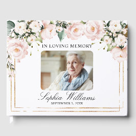 Livre D'or Dans l'amour Mémoire Blush Fleurs Roses funéraires