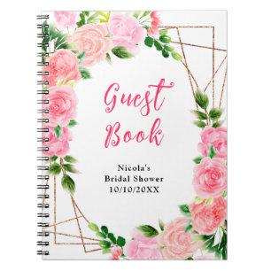 Livre d'or de Baby Shower avec des Roses Roses et