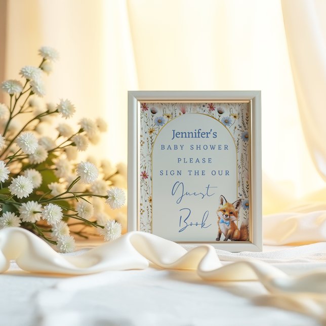 Livre d'or de baby shower Champêtre Renard Fantais (Créateur téléchargé)