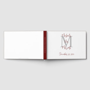 Livre d'or de Bar Mitzvah Monogramme Blanc Bourgog