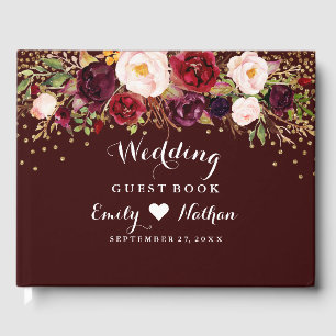 Livre d'or de Bourgogne Confetti Floral Mariage