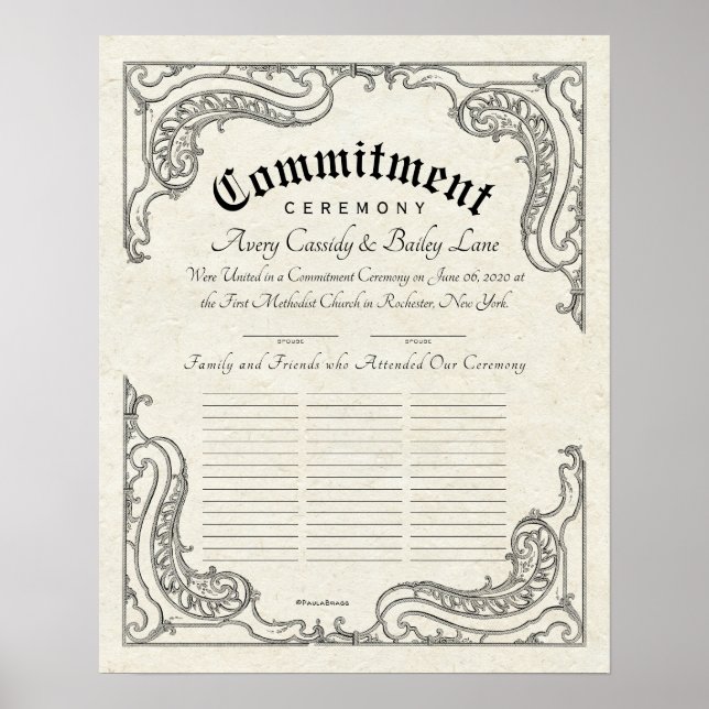 Livre d'or de cérémonie d'engagement et certificat (Devant)