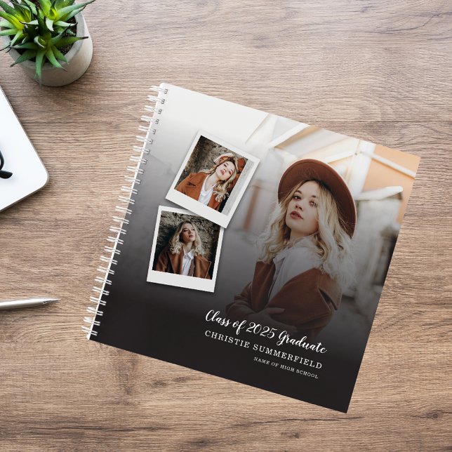 Livre d'or de collage de photos de remise de diplô (Graduation 2025 Photo Collage Script Guest Book)