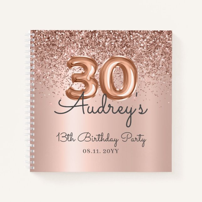 Livre d'or de fête pour 30e anniversaire avec ball (Devant)