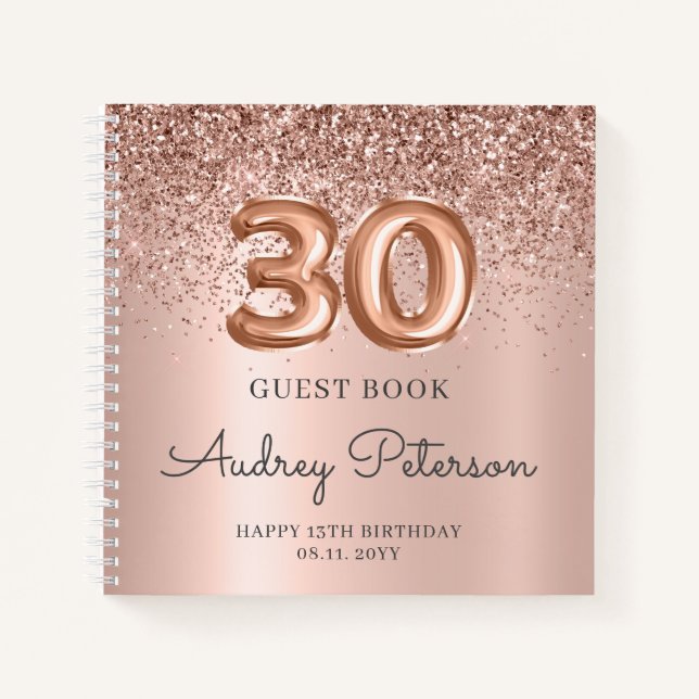 Livre d'or de fête pour 30e anniversaire avec pail (Devant)