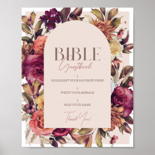 Livre d'or de la Bible Baby shower rose d'automne