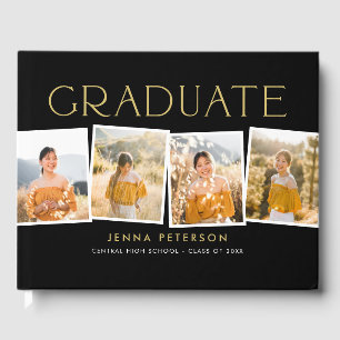 Livre d'or de la fête de graduation moderne de scr