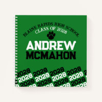 Livre d'or de la Graduation Green & Black Pawprint