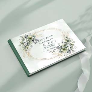 Livre d'or de la mariée au feuillage doré vert