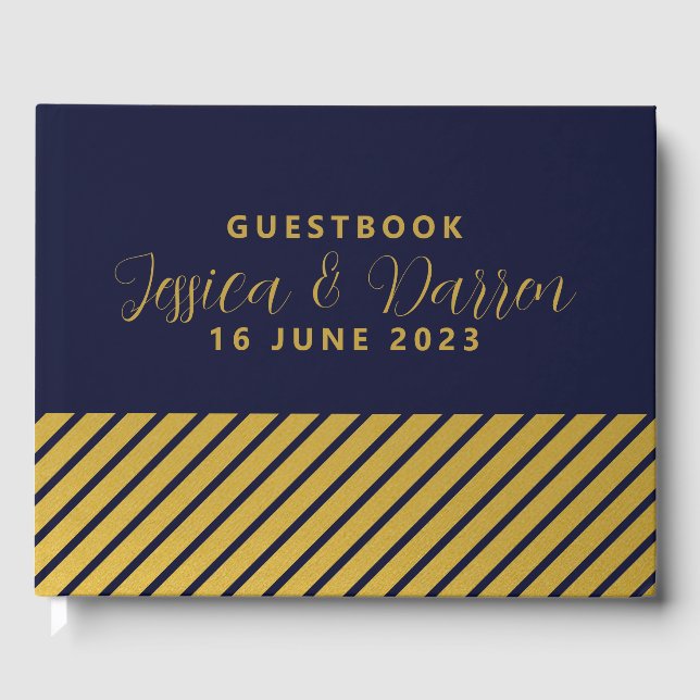 Livre d'or de la marine mariage Classy Gold Foil S (Recto)