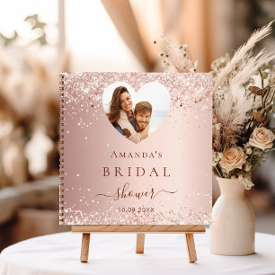 Livre d'or de la nuptiale douche photo coeur rose