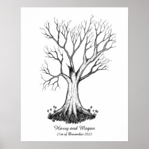Livre d'or de l'arbre d'empreintes digitales du ma