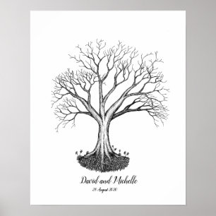 Livre d'or de l'arbre d'empreintes digitales du ma
