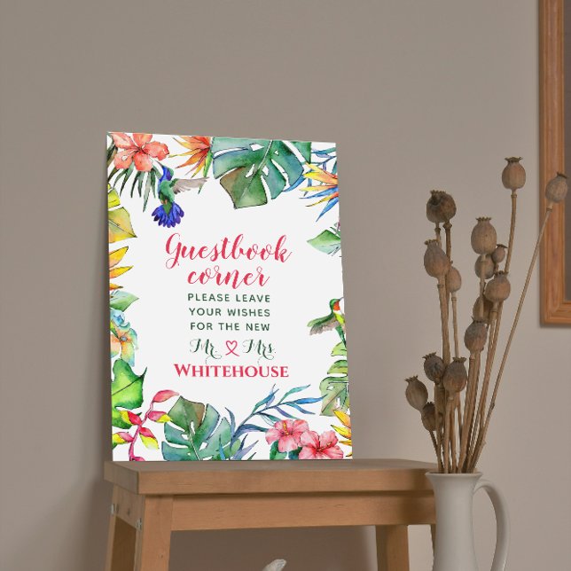 Livre d'or de mariage à l'aquarelle à l'hibiscus t (Créateur téléchargé)