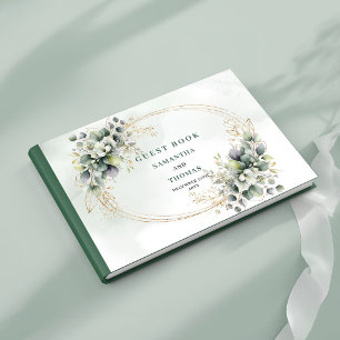 Livre d'or de mariage à l'aquarelle au feuillage v