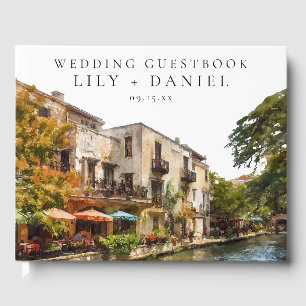 Livre d'or de mariage à l'aquarelle de San Antonio
