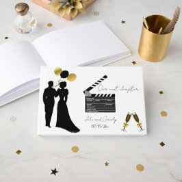 Livre d'or de mariage à silhouette classique en pa