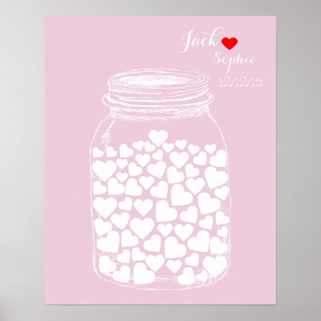 Livre d'or de mariage alternatif bocal couleur per (Devant)