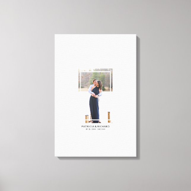 Livre d'or de mariage alternatif sur toile photo m (Recto)
