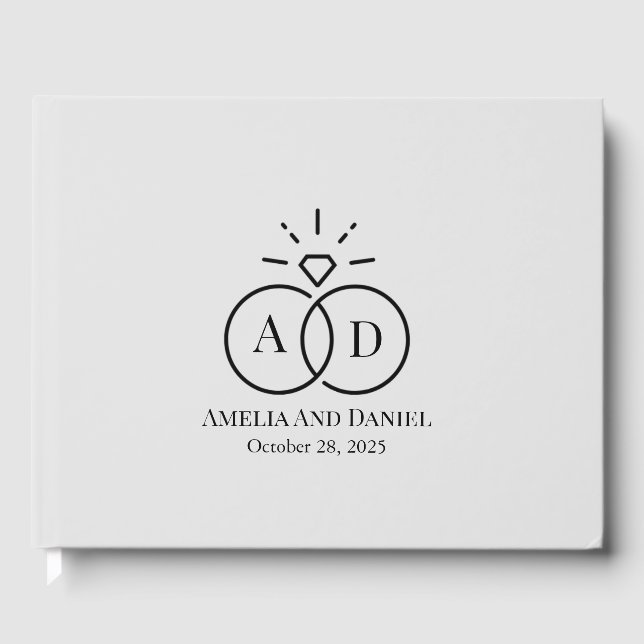 Livre d'or de mariage avec logo unique (Recto)