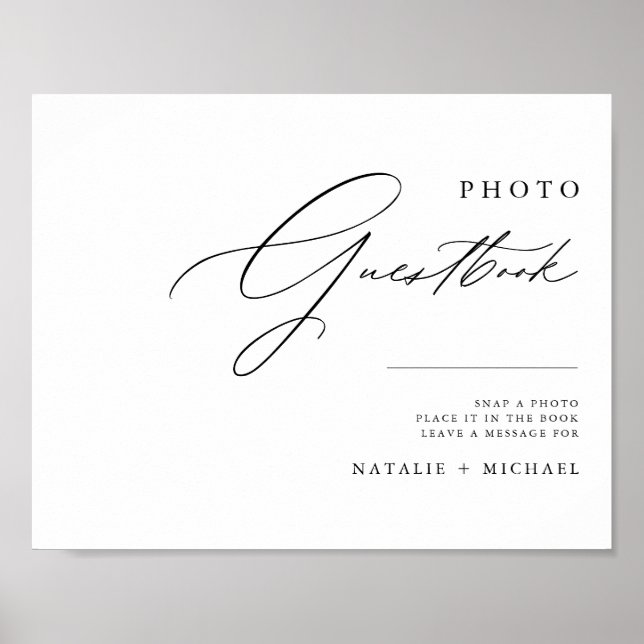 Livre d'or de mariage avec photo en noir et blanc  (Devant)