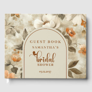 Livre d'or de mariage bohème terracotta floral