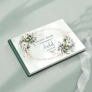 Livre d'or de mariage Boho Dusty Green avec accent