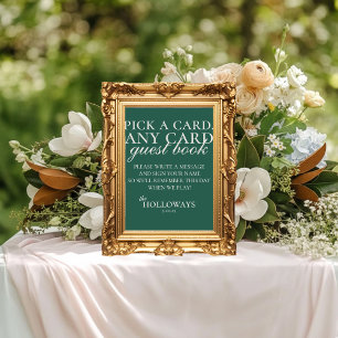 Livre d'or de mariage Carte à jouer Vert sauge Mod