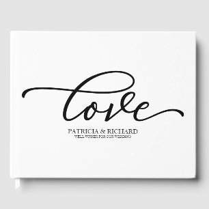 Livre d'or de mariage chic écriture noire