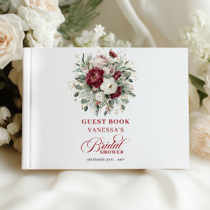Livre d'or de mariage Chic Marsala Floral Gold pou