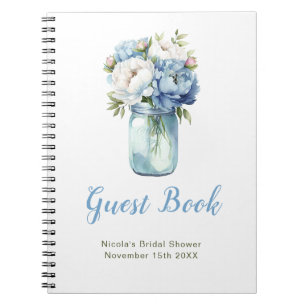 Livre d'or de mariage dans un bocal en verre avec 