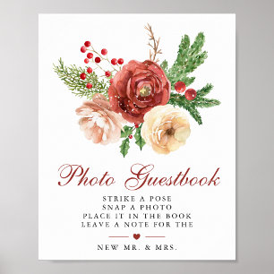 Livre d'or de mariage de Noël à Foliage Floral