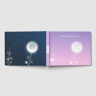 Livre d'or de mariage élégant bleu violet de pisse