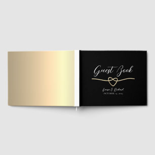 Livre d'or de mariage élégant noir et or