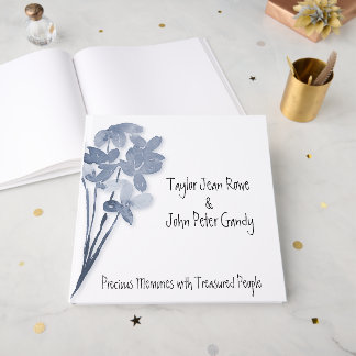 Livre d'or de mariage Fleur Bleue Douce pour invit