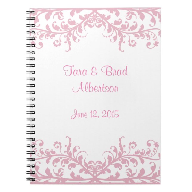 Livre d'or de mariage, fleurissement rose (Devant)