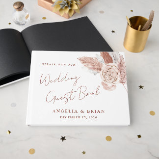 Livre d'or de mariage floral aquarelle élégant
