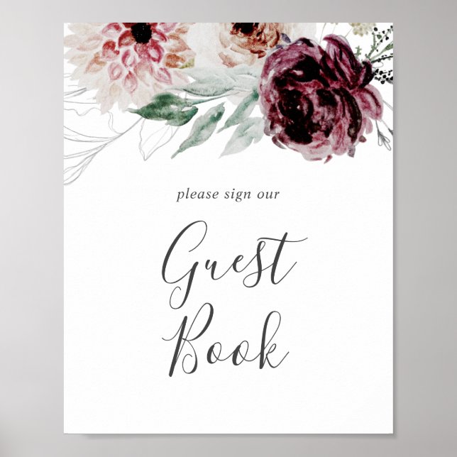 Livre d'or de mariage Floral Romance (Devant)