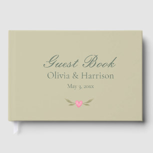 Livre d'or de mariage floral vert sauge élégant