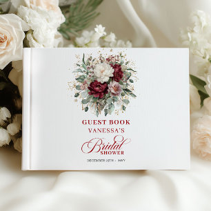 Livre d'or de mariage Glam Marsala Floral Gold pou