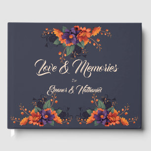 Livre d'or de mariage gothique floral élégant