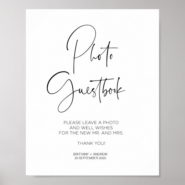 Livre d'or de mariage moderne simple avec photo (Devant)