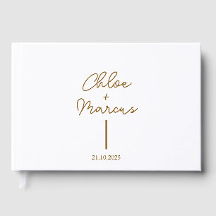 Livre d'or de mariage personnalisé , Couleur sable