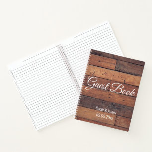 Livre d'or de mariage rustique en grange pour invi