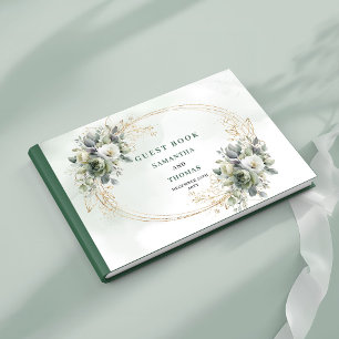 Livre d'or de mariage vert poussiéreux Romance Boh